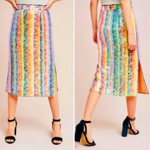 Maeve Sequined Palette MIDI Skirt, size 4